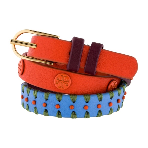 Tory Burch Jewelry - TORY BURCH Leather Stitched Bohemian Wrap Bracelet